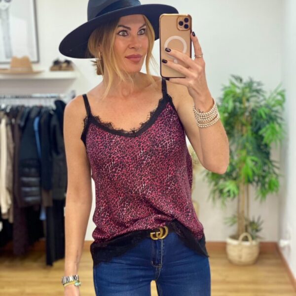 Top Lencero Print Red