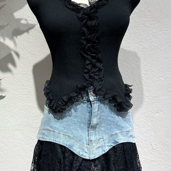 Falda Denim Encaje