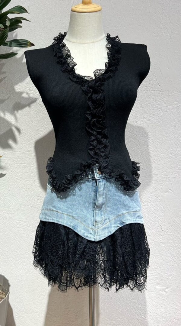 Falda Denim Encaje